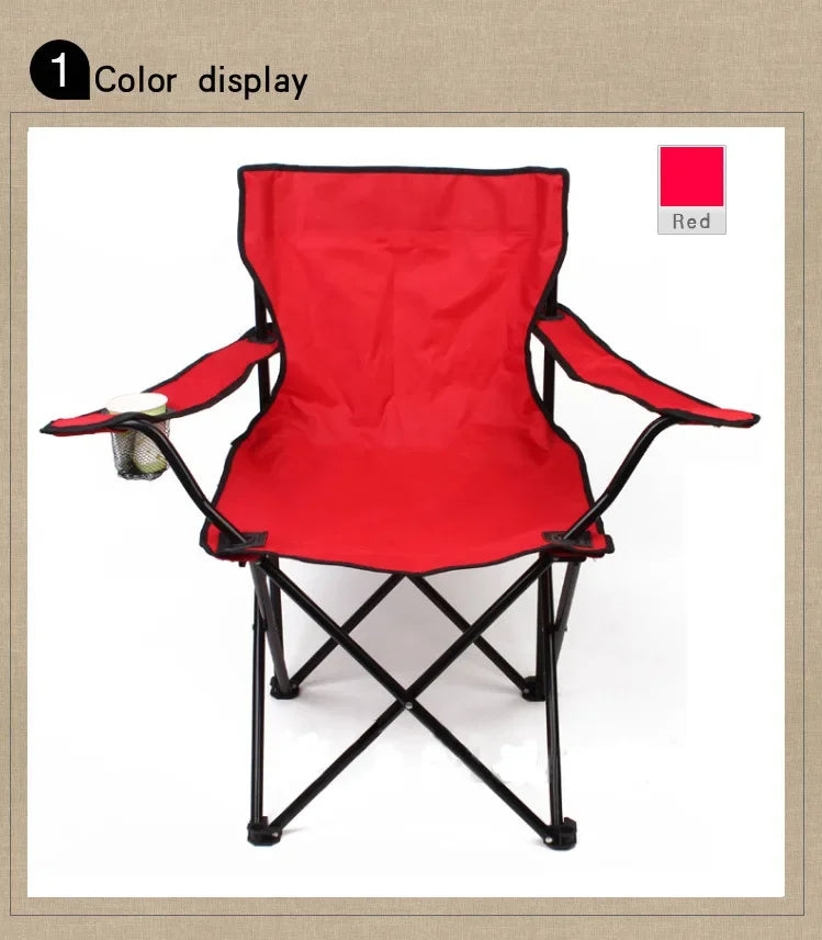 Portable Folding Camping Chair - with Cup Holder, Oxford Cloth ZM103