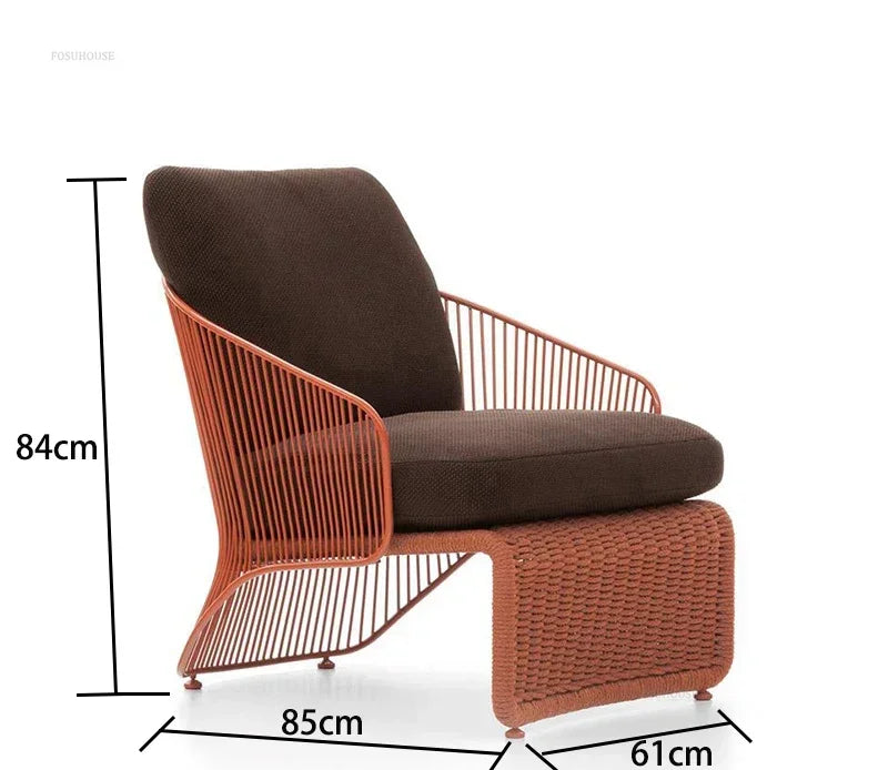 Nordic Rattan Garden Sofas for Model Light Luxury Household Outdoor Furniture for Garden House Backrest Soft Bag Leisure Sofa