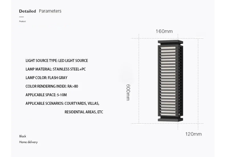 LED outdoor waterproof wall lamp IP65 exterior wall porch balcony 110V220V stainless steel garden decoration courtyard wall lamp