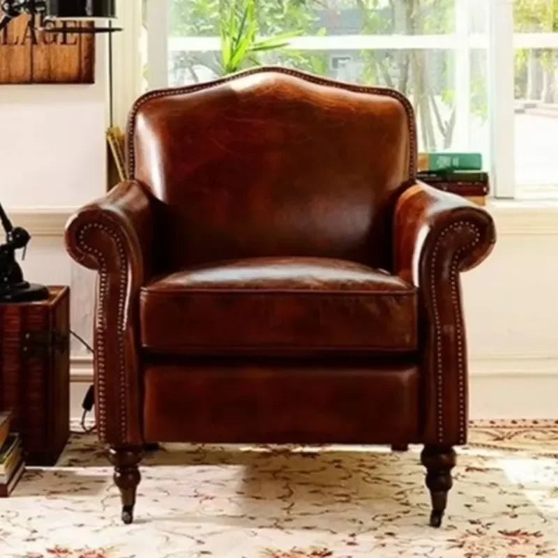 Nordic Single Living Room Chair Brown Designer Modern Lounge Comfy Ergonomic Sillones Modernos Room Furniture