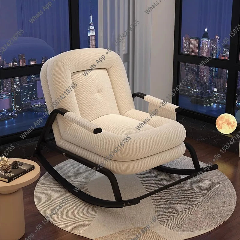 ASwinging Chair, Lounge Chair, Adults Can Sleep, Creamy Style Dog House Rocking Chair, Single Lazy Person, Home Small Sofa