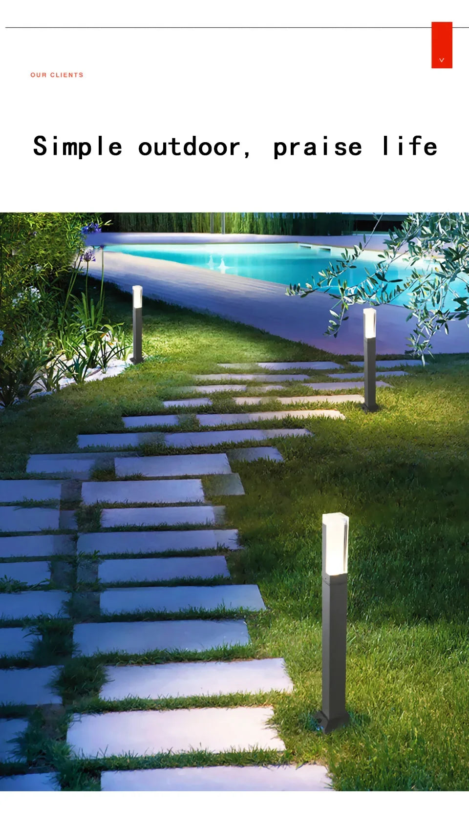 Indoor and Outdoor Waterproof IP65 Material 10W LED Garden Villa Courtyard Square Landscape AC85-265 Column Lamp Power Saving An