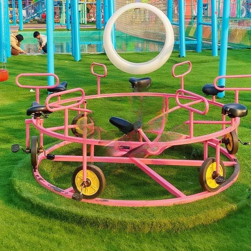Six-person bicycle rotary pedal two-wheeler