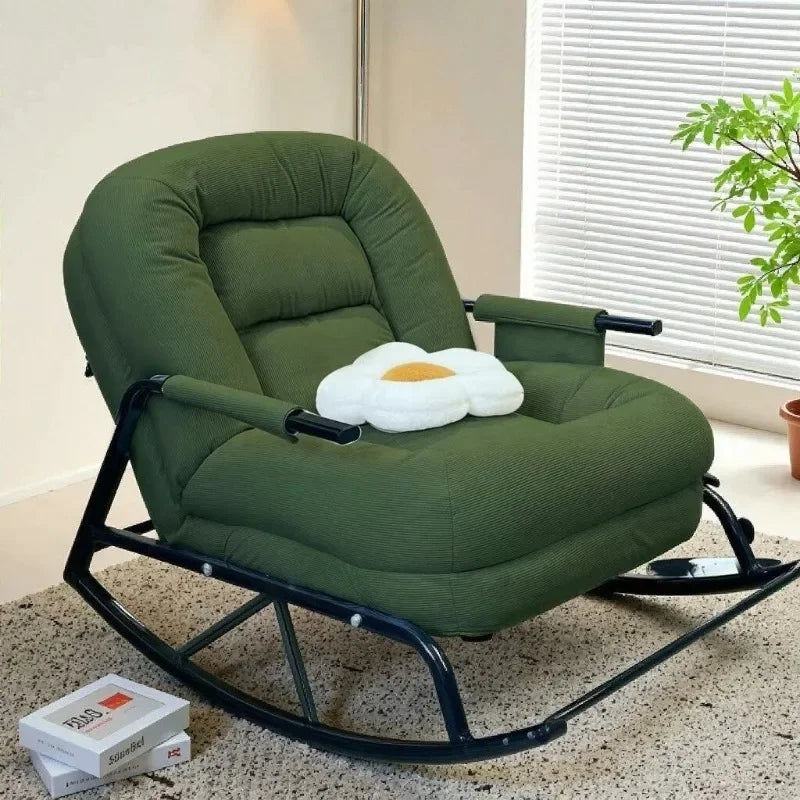 Ergonomic Rocking Recliner Chair Single Seat Sofa Lounger Comfortable Leisure Seat for Living Room Bedroom Balcony Home
