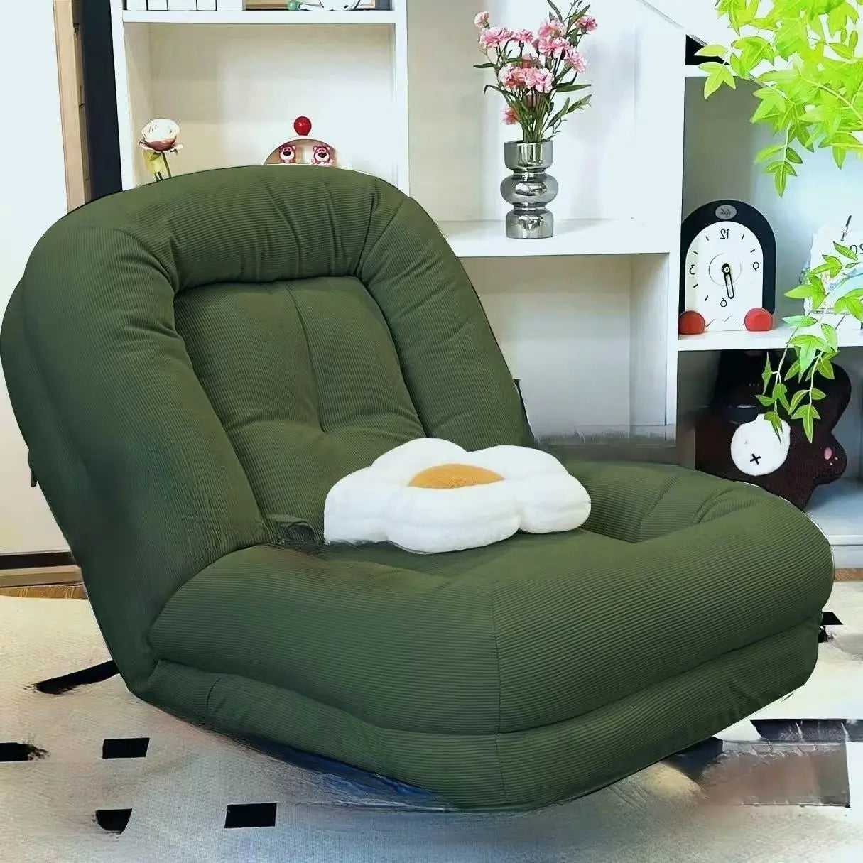Lazy Rocking Chair Recliner Sofa Single Seat Comfortable Lounger Balcony Living Room Bedroom Home Leisure Seat