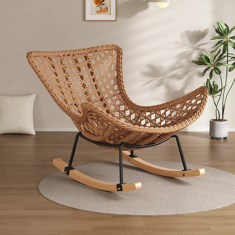 Rocking chair recliner adult sleeping single rattan balcony lazy chair bedroom casual home lazy sofa