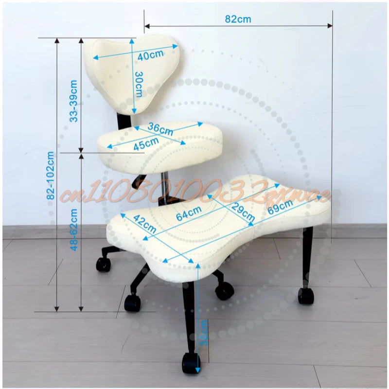 Cross Leg Chair - Meditation Chair with Wheels, ADHD Chair, Height Adjustable Seat, Adjustable Footstool
