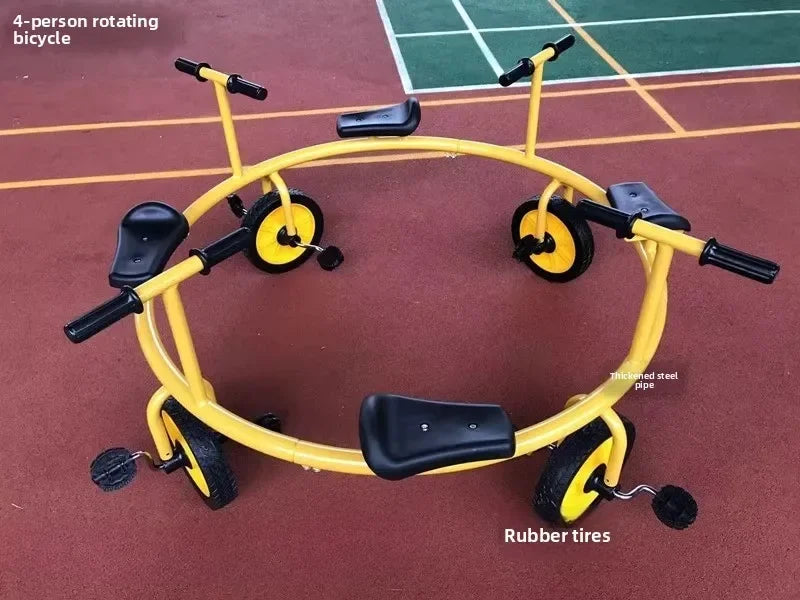 Kindergarten multi-person rotating bicycle, three or four people six people eight people outdoor bicycle transfer