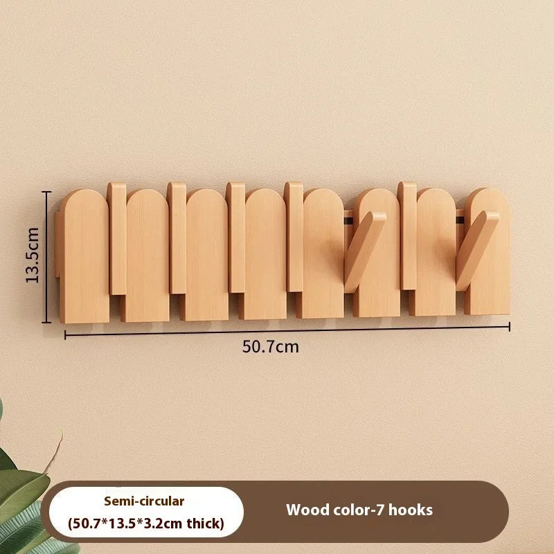 Wooden Piano Key Coat Hooks - Wall Mounted Entryway Hangers for Door & Foyer - Creative Wooden Wall Organizer for Keys & Clothes