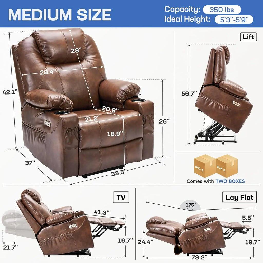 Dual Motor Power Lift Recliner Chair for Elderly with Massage and Heat, Electric Lift Chair for Adults with, Customized