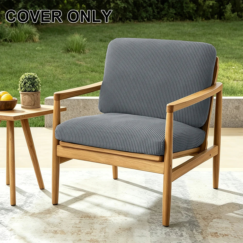 2pcs Striped Jacquard Sofa Cover Elastic Thick Chair Seat Cushion Cover Sectional Sofa Case Slipcover Living Room Garden Decor