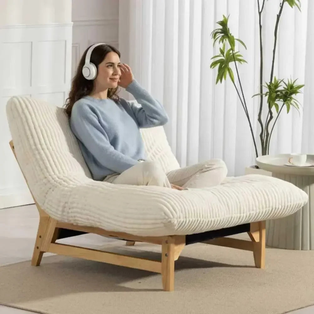 Oversized Comfort Cloud Lounge Chair for Reading, Living Spaces, and Patios - 44 White Corduroy
