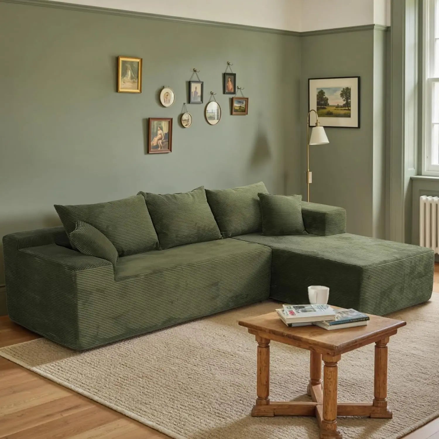 103" L Shaped Sectional Boneless Couch for Living Room, Modern Modular Cloud Sofa with Right Facing Chaise, Comfy, Customized
