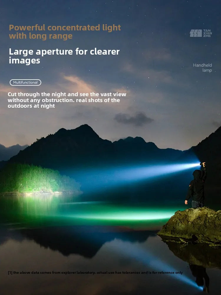 Rechargeable High Lumen LED Flashlight Large Capacity Battery Long Runtime Portable Outdoor Torch For Night Insect Catching