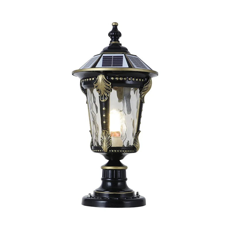 Solar Outdoor Door Post Lights LED Wall Lamps Energy Saving Fence Post Lighting for Courtyard Entrance Garden Lighting