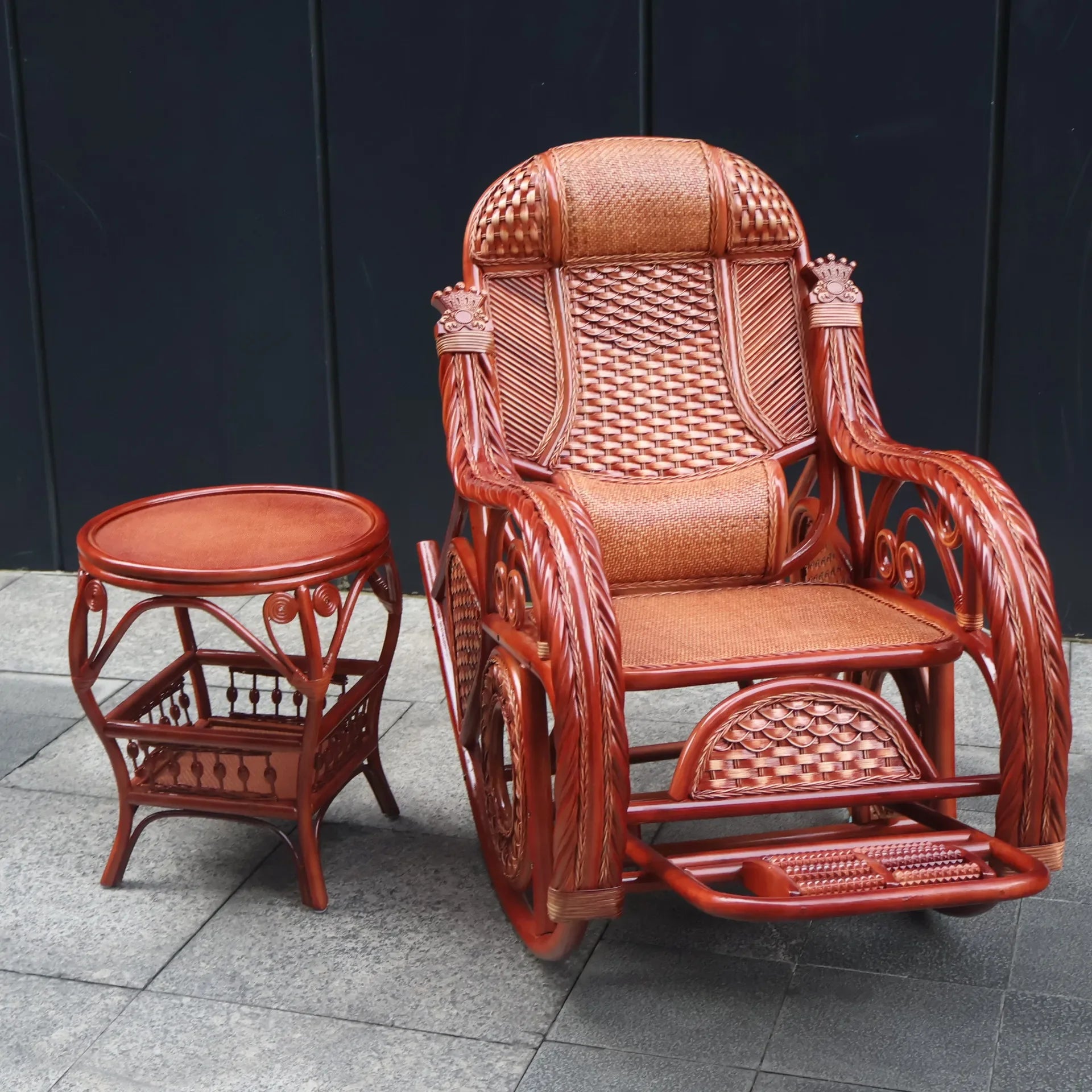 TAO Natural rattan rocking chair recliner adult balcony home leisure elderly nap chair