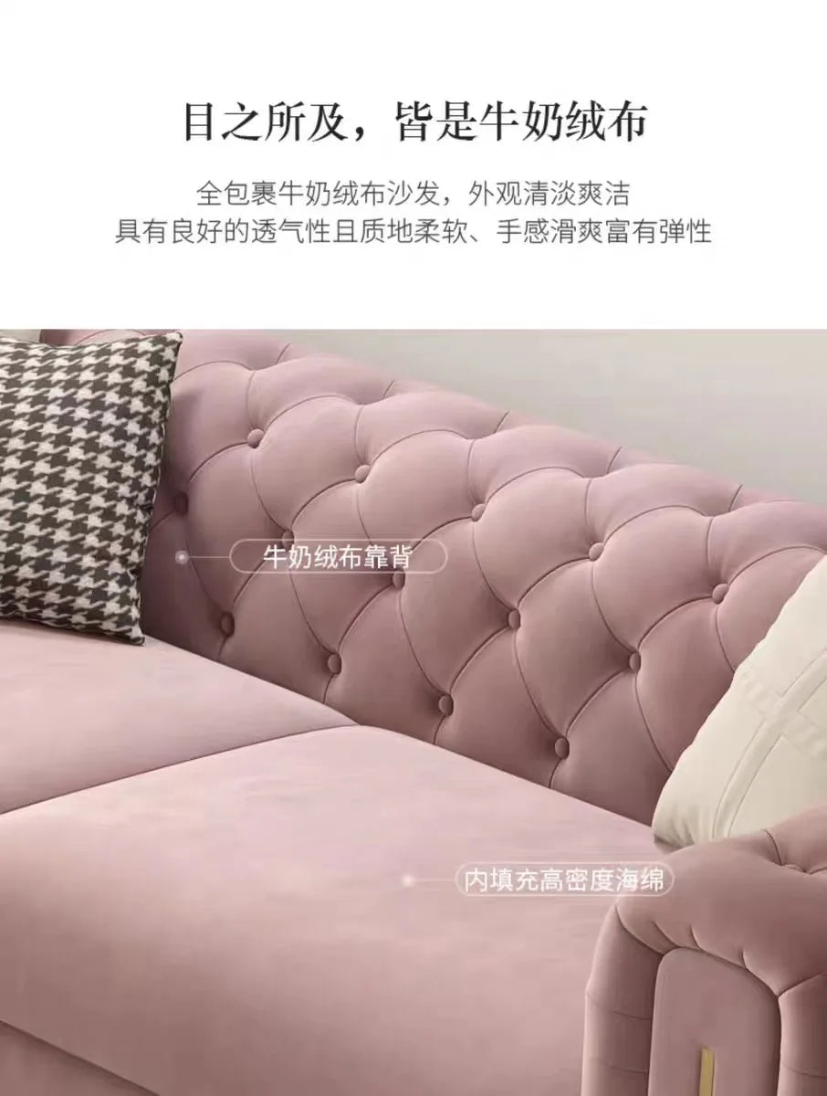 Light luxury fabric pull-button sofa, living room modern minimalist small apartment velle high-back tiger chair furniture