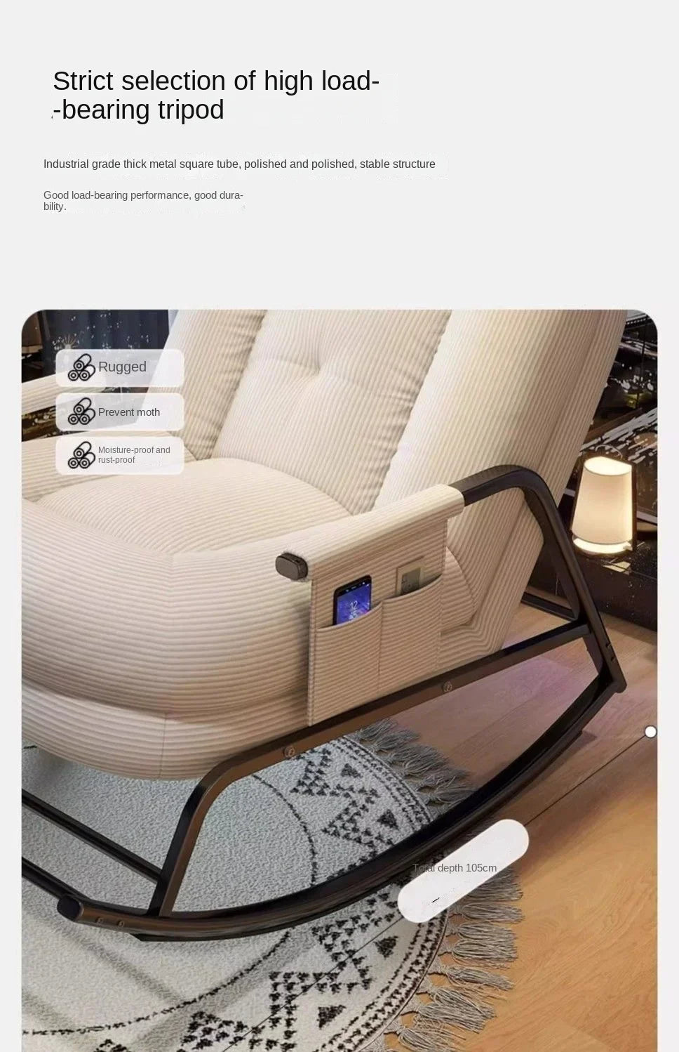 Lazy rocking chair Lazy sofa Home balcony Leisure living room Siesta chair Single Internet celebrity bedroom Siesta recliner