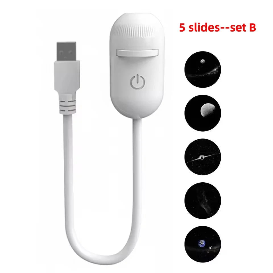 30 Projection Slides 2-in-1 Mini USB Galaxy Star Projector Night Light – Starry Sky Ambient Lamp for Bedroom Sleep & Decoration