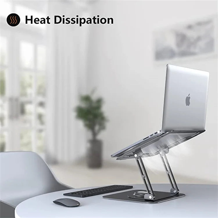 Ultra Slim 360 Swivel Aluminum Alloy Laptop Holder Foldable Portable Compact Notebook Computer Riser For Office Desk