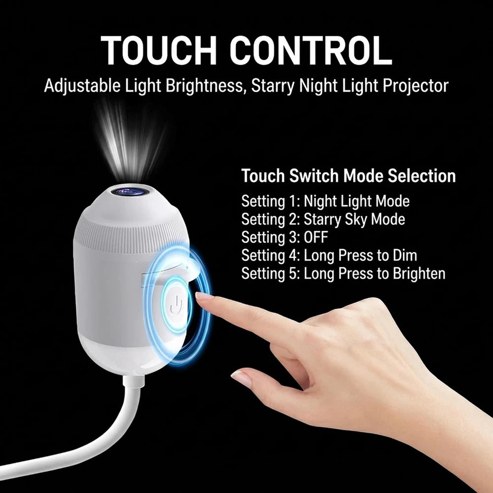 HD Smart Dynamic 5D Holographic Night Light Projector 2-in-1 Galaxy Star Projector  USB Powered for Bedroom,car,Christmas gifts