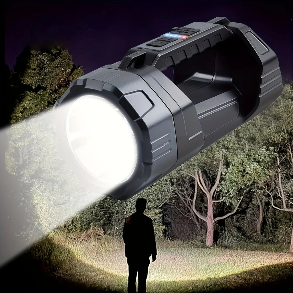 Buy One Get One Free, Total Of 2pcs. Multifunctional Solar LED Flashlight with COB Side Light, USB Rechargeable Handheld Searchlight with Power Display, Portable Emergency LanternFor Camping, Hiking, Father'S Day Gift