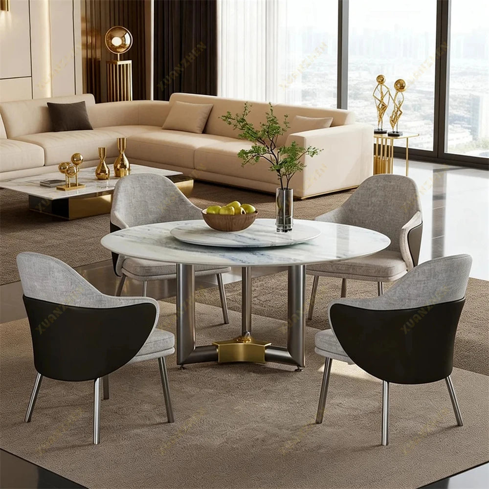# Furniture Round Marble Dining Table Restaurant Modern Table Set Luxury