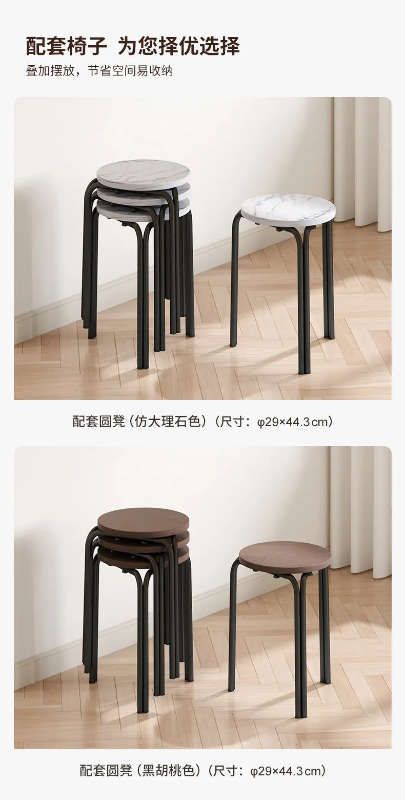 Folding table Household dining table Small apartment round table Multifunctional installation-free mobile simple round dining