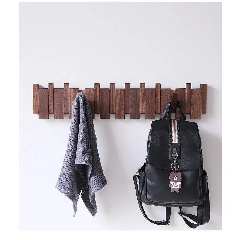 Clothes hook,  solid wood row hook, creative piano key entry, door entry wall, wooden coat rack