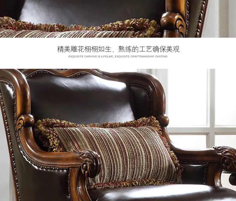 American solid wood tiger chair single simple casual retro bedroom small apartment sofa chair