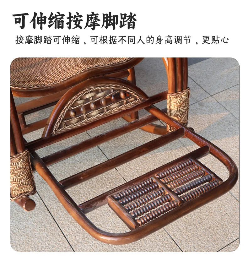 New Chinese rattan chair happy chair factory courtyard elderly rattan sofa