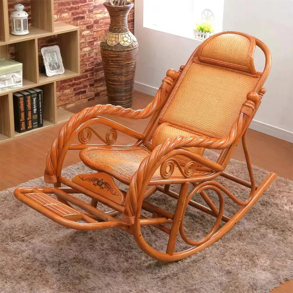 Style Interior Outdoor Living Room Furniture Natural Rattan Rocking Chair