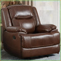 Genuine Leather Manual Recliner Chair Reclining Sofa Couch Living Room Bedroom Furniture Brown