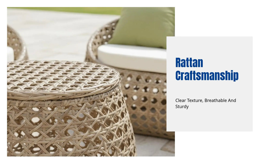 Rattan Chair Sofa Set, Outdoor Patio, Metal Frame, Thick Cushions, Relaxing Design