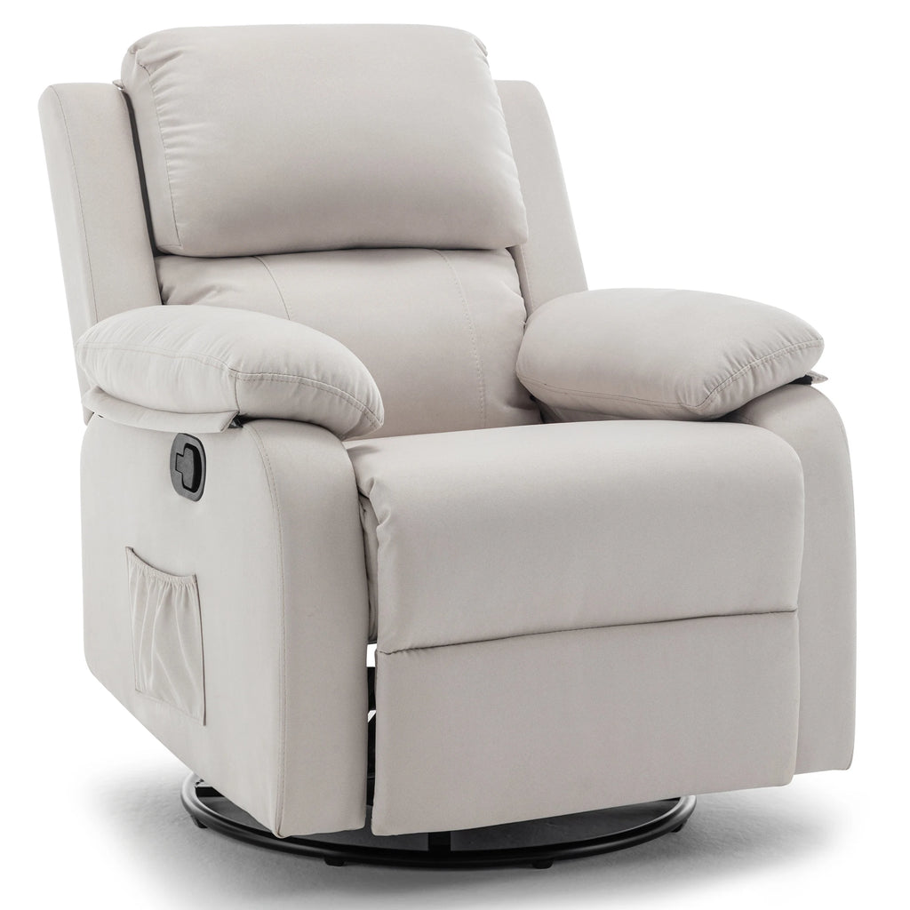 Korser 360 Swivel Small Rocker Chair for Adults, Small Rocking Recliner for Small Spaces, Upholstered Fabric Glider Recliner