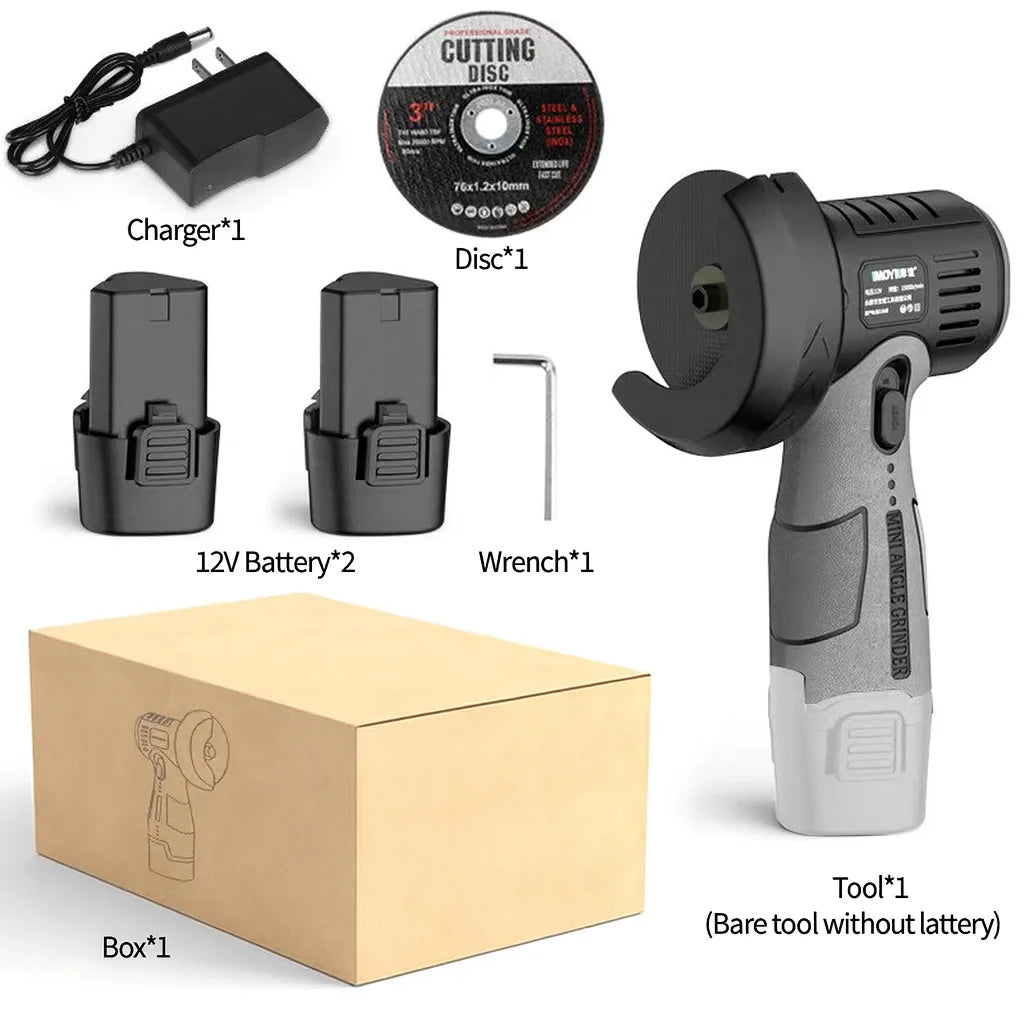 12V lithium battery mini angle grinder portable lithium battery cordless small angle grinder grinding cutting polishing mini