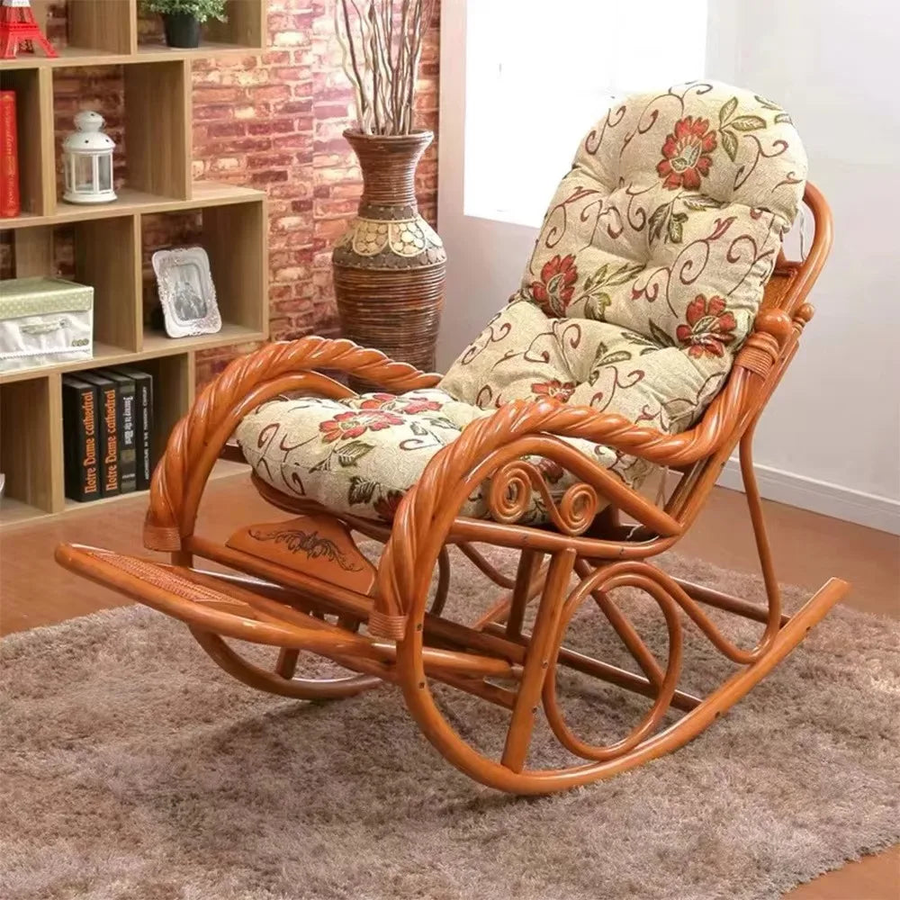 Style Interior Outdoor Living Room Furniture Natural Rattan Rocking Chair