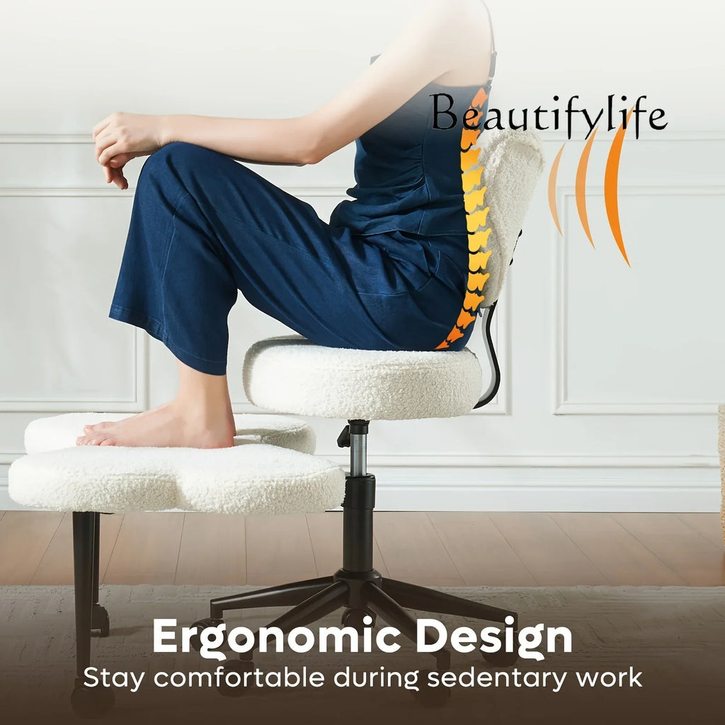 JB Cross Leg Chair - Meditation Chair With Wheels, ADHD Chair, Height Adjustable Seat, Adjustable Footstool