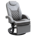 HOMCOM Manual Recliner, Swivel RV Recliner Chair with Footrest, Gray
