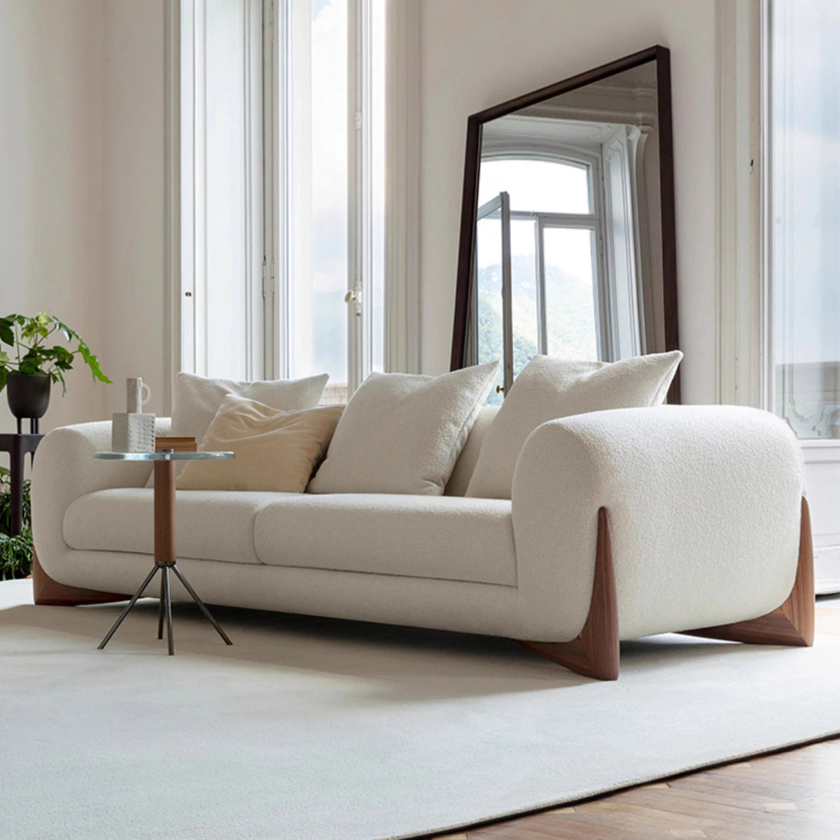 # Nordic Modern Luxury Cream White Sherpa Living Room Sofa Set Velvet Modular 3-seater Apartment Villa Hotel Leisure Sof