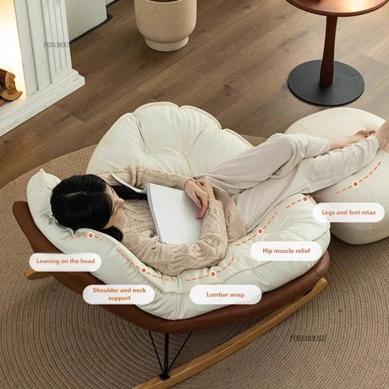 Designer Living Room Chair Personality Large Rocking Chair for Living Room Light Luxury Sofa Chairs Japanese Home Furniture