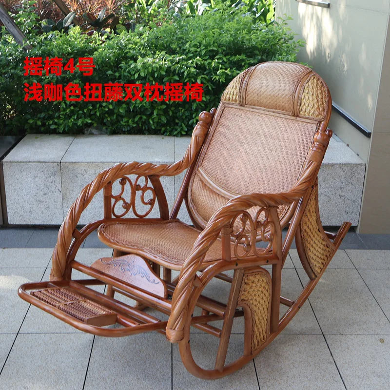 HYS rattan home rocking chair recliner back recliner nap chair leisure chair home elderly free
