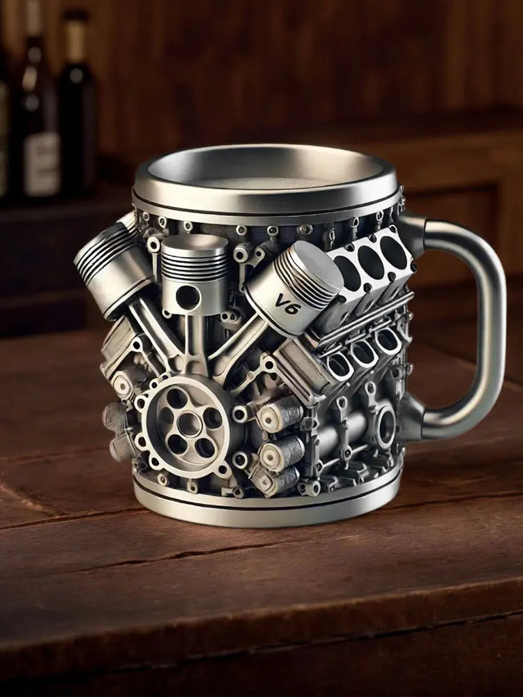 Unique Car Engine Coffee Cup Stainless Steel Cocktail Mug Tea Cup Gifts for Men Car Lovers