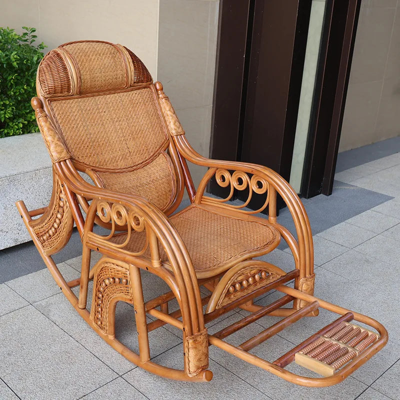 New Chinese rattan chair happy chair factory courtyard elderly rattan sofa