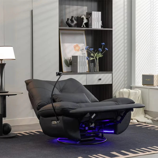 Smart Power Recliner Rocking Chair With LED Strap Swivel Glider Gaming Recliner Gaming Couch Sofa Chair Supplier For Office