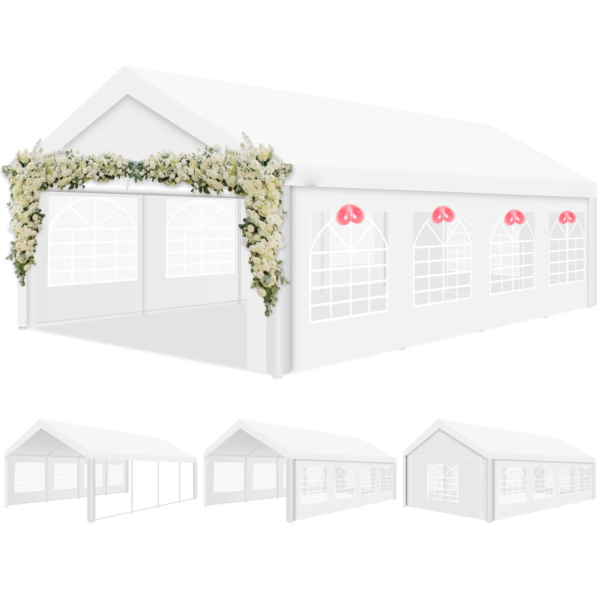 20×40FT Party Tent Heavy Duty, Wedding Tent, Event Tent for Parties, with 8 Removable Sidewalls,20×40FT Tent Carpas Para Fiestas