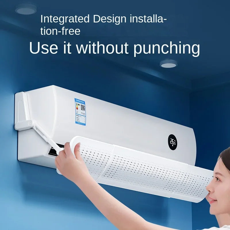 Vanzlife Retractable Air Conditioner Wind Deflector Anti-Direct Blow Windshield AC Cold Air Outlet Baffle Purification