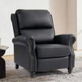 Faux Leather Recliner Armchair with Rivet Decoration Single Sofa Accent Chair for Living Room, Reddish Brown, Customized