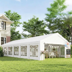 23 x 39 ft Heavy Duty Party Tent with Removable Sidewalls, White, Custom