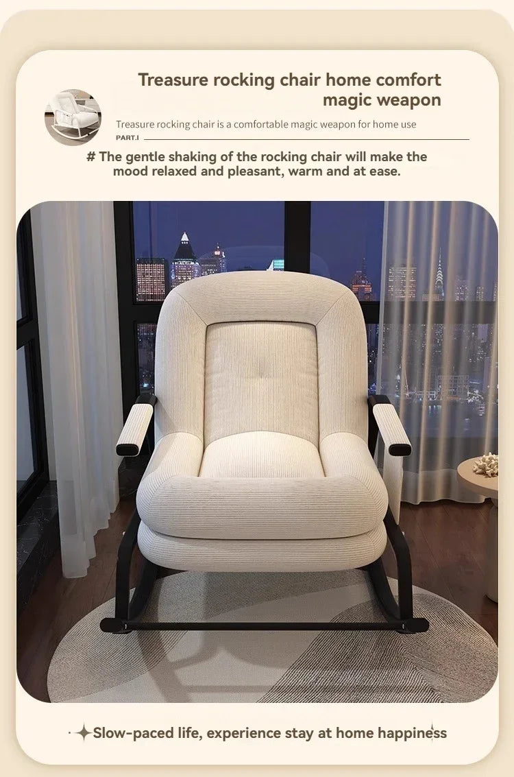 Swinging Chair Adults Can Sleep Creamy Style Dog House Rocking Chair Single Lazy Person, Home Small Sofa